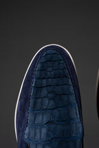 Комбинированные мюли: нубуковый крокодил и итальянская замша 